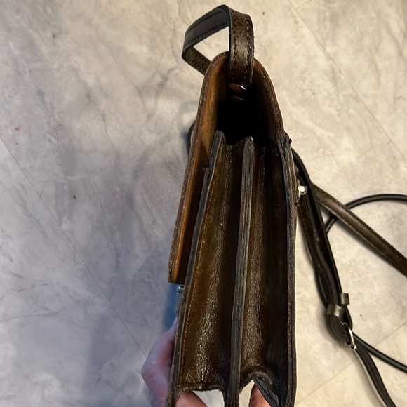 Patricia Nash New without tags  Crossbody bag  tooled Leather  bronze brown mint - Picture 5 of 17